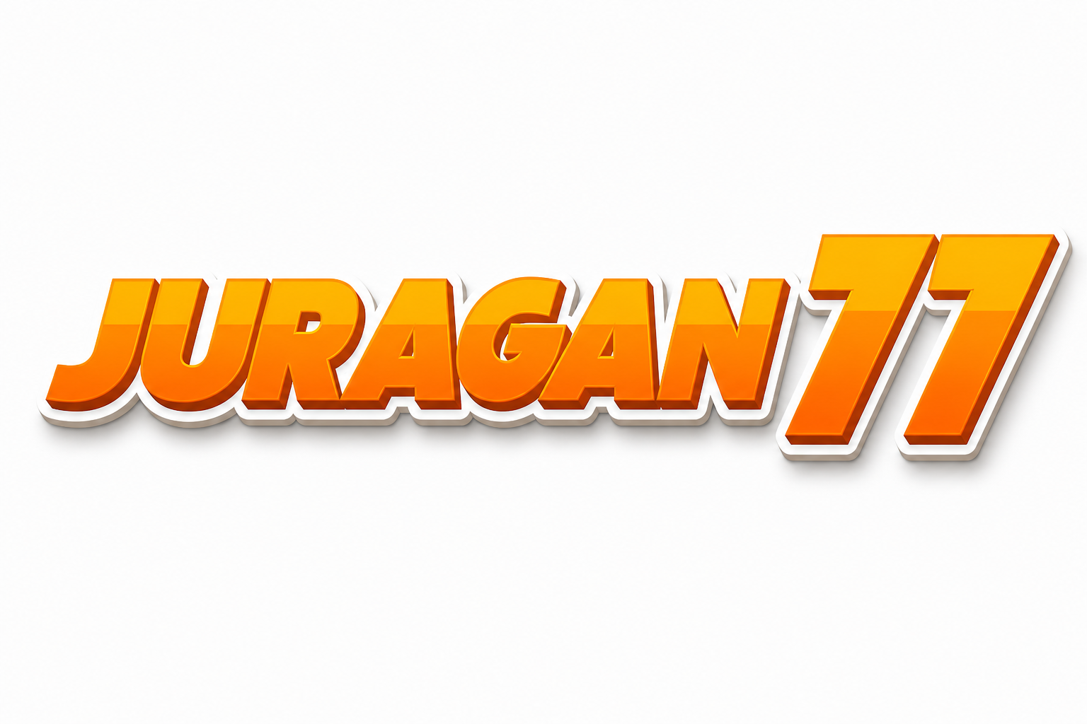JURAGAN77: wordmark oranye JURAGAN77 di latar putih.